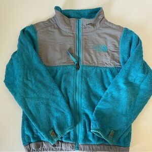 The North Face Girls Blue/Teal and Gray Fleece Jacket size XS/6